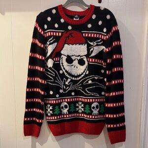 Disney Black and Red Jack Skellington Holiday Sweater